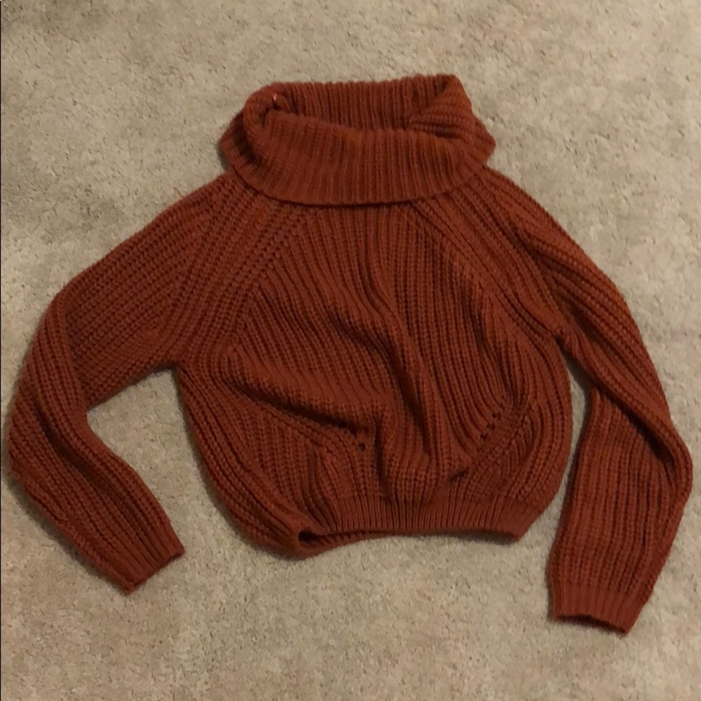 Burnt orange chunky knit women’s sweater size xs